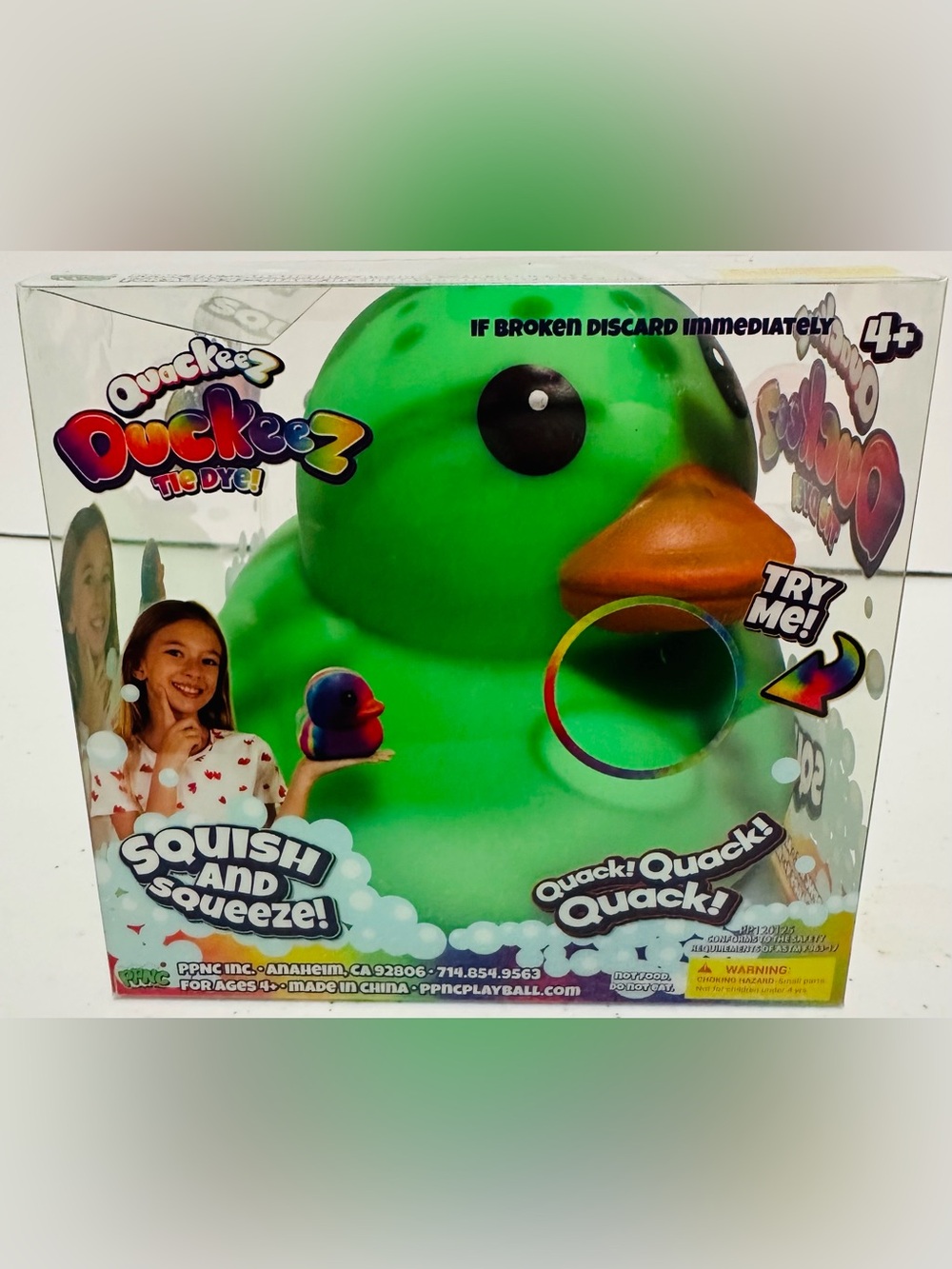 Squish & Squeeze Green Duck Toy
